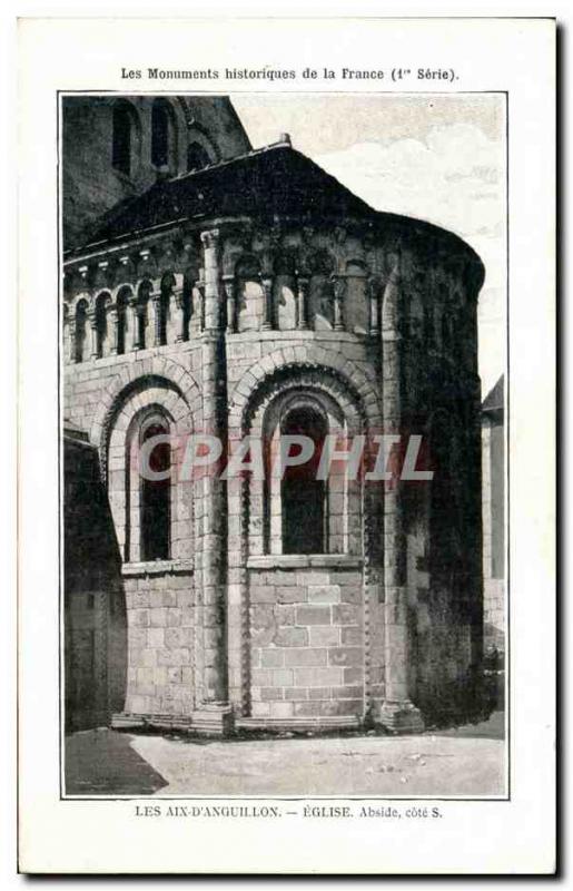 Old Postcard Les Aix D & # 39Anguillon Church Apse