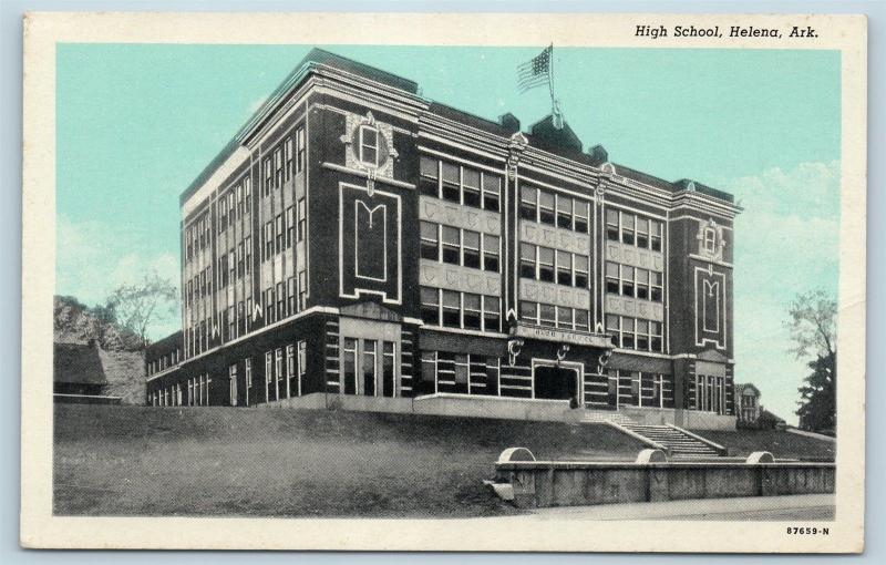 Postcard AR Helena High School Vintage N12