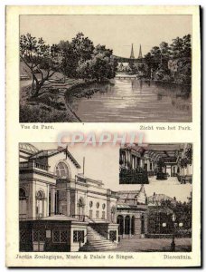 Old Postcard View From Park Zicht Van Het Park Zoo Museum Palais De Singos Di...