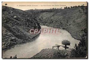 Old Postcard Fresselines (Creuse) the confluence of the two Hollow