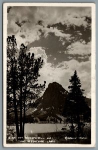 Postcard RPPC c1940s Glacier National Park MT Mt Rockwell & Two Medicine Lake