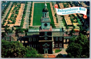 Vtg Philadelphia Pennsylvania PA Independence Hall & Mall Chrome View Postcard