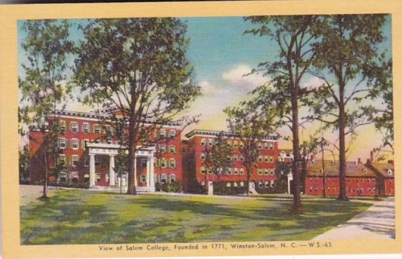 North Carolina Winston Salem View Of Salem Cllege Founded 1771