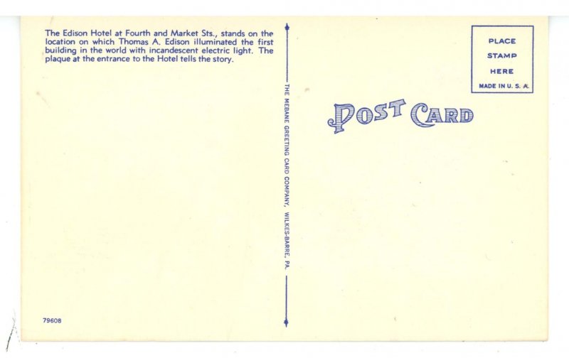 PA - Sunbury. Hotel Edison