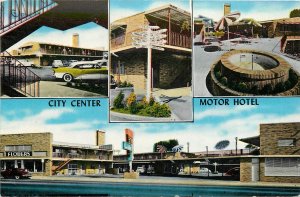 Postcard 1950s Portland Oregon City Center Motor Hotel occupation autos 24-6912