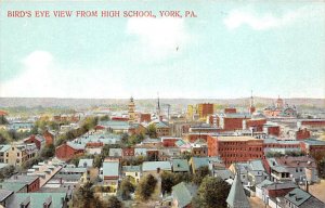Bird's Eye View form High School York, Pennsylvania PA Postcards