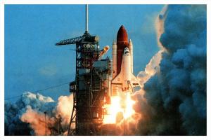 Challenger  taking off