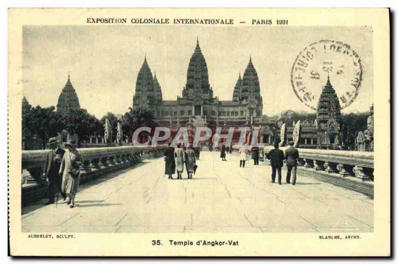 Old Postcard Exposition Coloniale Internationale Paris 1931 Temple D & # 39An...