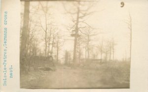 Postcard C-1910 WW1 Military Bois-le-Petres German Crows Nest RPPC  22-11962