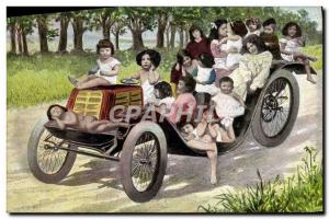 Postcard Old Automobile Babies Children