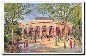 Postcard Old Cures Vichy Source of Celestins