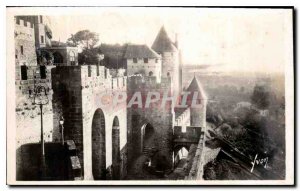 Old Postcard Cite in Carcassonne The Machicoulis Porte d'Aude