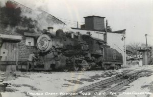Train Postcard Chicago Great Western #469 0-6-0 Kuba Collection Railroad Photo