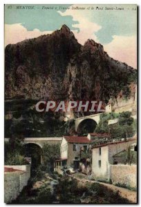 Old Postcard Menton Frontaine And The Pont Saint-Louis