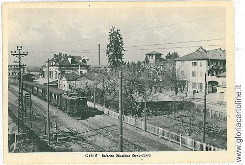 07133 VINTAGE POSTCARD - TURIN: CIRIE' - RAILWAY STATION-