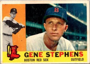 1960 Topps Baseball Card Gene Stevens Boston Red Sox sk10538