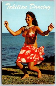 Tahitian Dancing Hawaii UNP Nana Li'i Chrome Postcard B14