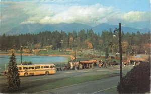 Canada Postcard Vancouver BC Stanley Park entrance Lost Lagoon bus