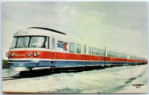 Postcard - Amtrak's Turboliner speeds through Illinois snow - Illinois