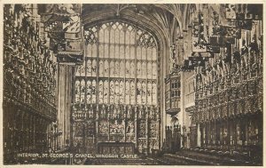 Interior St. George`s Chapel Windsor Castle postcard