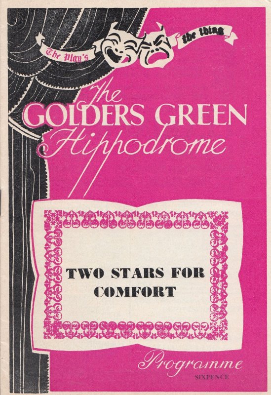 Two Stars For Comfort Drama Golders Green Theatre Programme