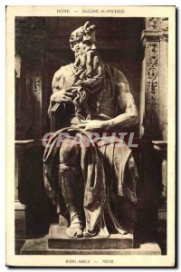 Postcard Ancient Rome Church of St Peter Michael Angelo Moses