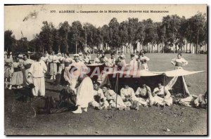 Postcard Old Army Camp Algerie music Zouaves maneuvers