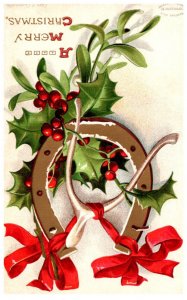 Merry Christmas , Horseshoe and wishbone