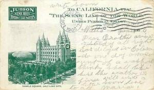 UT, Salt Lake City, Utah, Advertising, Judson Tourist Car Parties, Temple Square