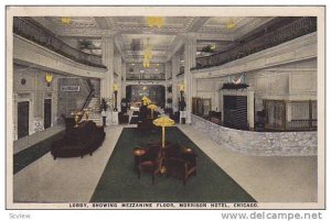 Lobby, showing Mezzanine Floor, Morrison Hotel, Chicago, PU-1923