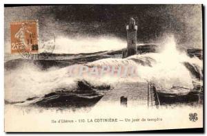 Old Lighthouse Postcard Ile d & # 39Oleron La Cotiniere A day of storm