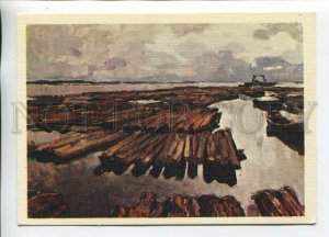 468610 USSR 1980 year Ratnikov Angara Forest North postcard