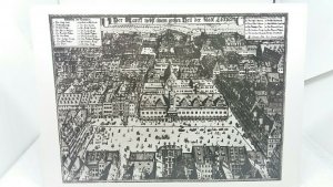 Interesting Vintage Postcard showing a Drawing of Leipzig Germany From 1712