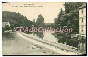 Postcard Old Normandy Pont D'Ouilly Orne and Dam