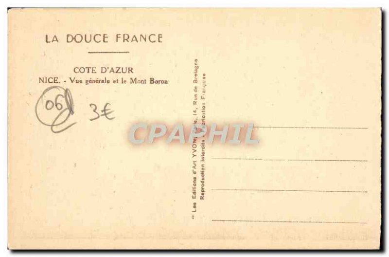 Postcard Old Nice View of Mont Boron Jack