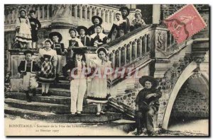 Old Postcard Folklore Bonnetable Remembrance festival laborers February 11, 1907