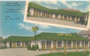 Nigara Falls Ontario Canada  Hiway Motel, 2 Views  1959  Postcard Used