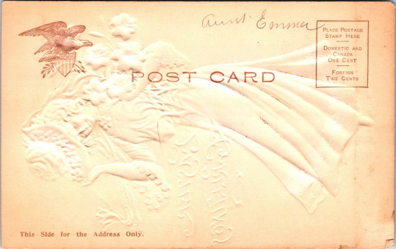 Postcard EASTER GREETINGS, c1900's, Embossed, Unposted   EAS05