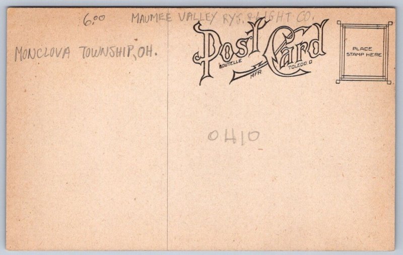 K42/ Maumee Ohio Postcard c1910 Turkey Foot Rock Trolley Blizzard 323