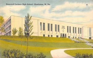 CHARLESTON, WV West Virginia   STONEWALL JACKSON HIGH SCHOOL   1950 Postcard