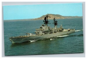 Vintage 1960's Navy Postcard USS Sterett Belknap-Class Destroyer Cruiser