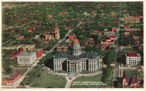 Vintage Postcard 1920's Aeroplane View Colorado State Capitol Denver Colorado CO