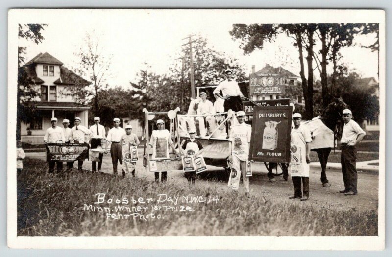 Evanson~Northwestern University~NWC Booster Day Parade~Pillsbury Flour~1914 RPPC 