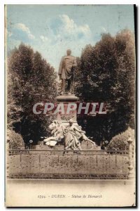 Postcard Old Duren statue of Bismarck