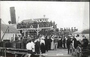 Steamer Boat Monhegan at Dock c1950s-60s Real Photo Postcard c1910 Image