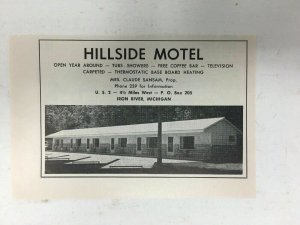 Hillside Motel Vintage Print Ad Iron River Michigan Picture Highway US 2 