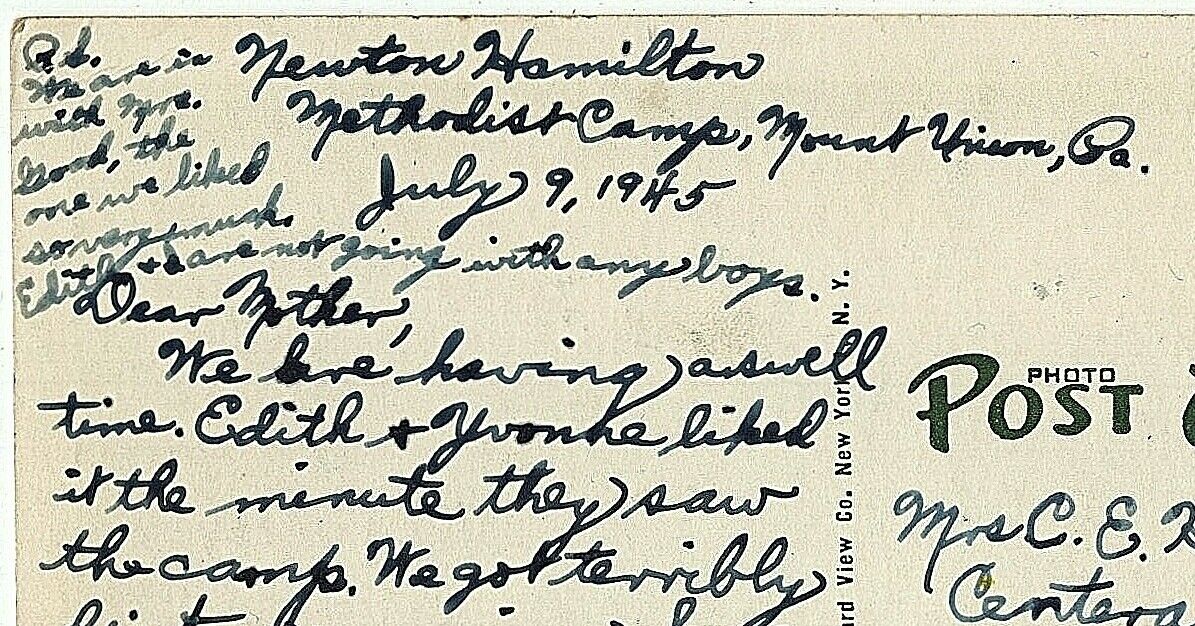 1945 Newton Hamilton PA Mifflin Co The Baker Gateway M.T.C. Methodist