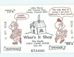 Pre-1980 RADIO CARD - Greeley - Near Fort Collins & Denver CO AH1752