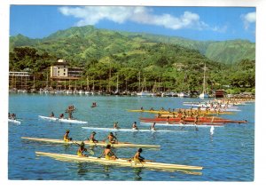 Course de Pirogues dans la Rade de Papeete, Tahiti, French Polynesia,