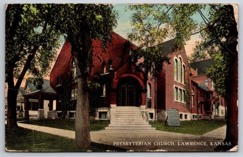 Presbyterian Church Lawrence KS Kansas DB Postcard K12